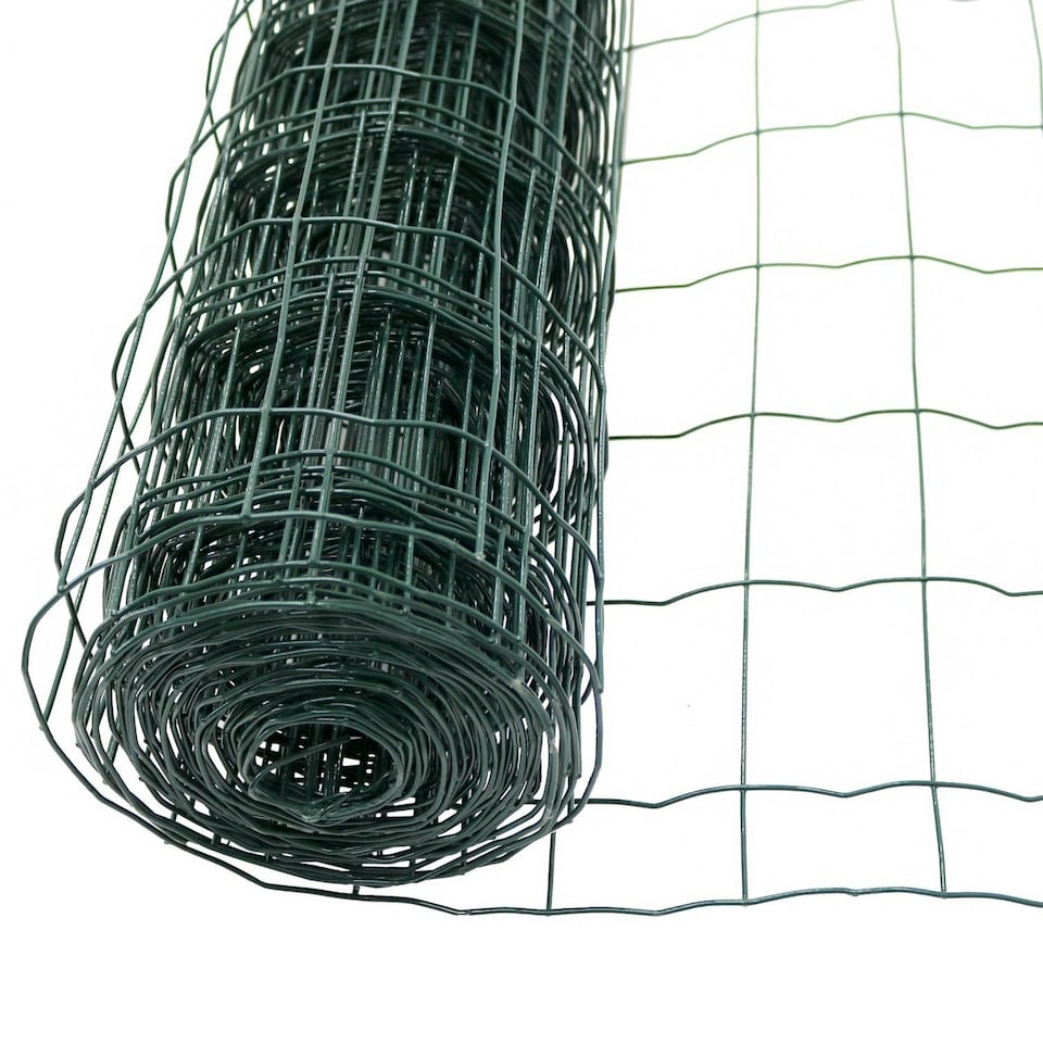 image 1 of Oypla 1.2m x 10m Green PVC Coated Galvanised Steel Wire Mesh Fencing Garden Euro Fence Green