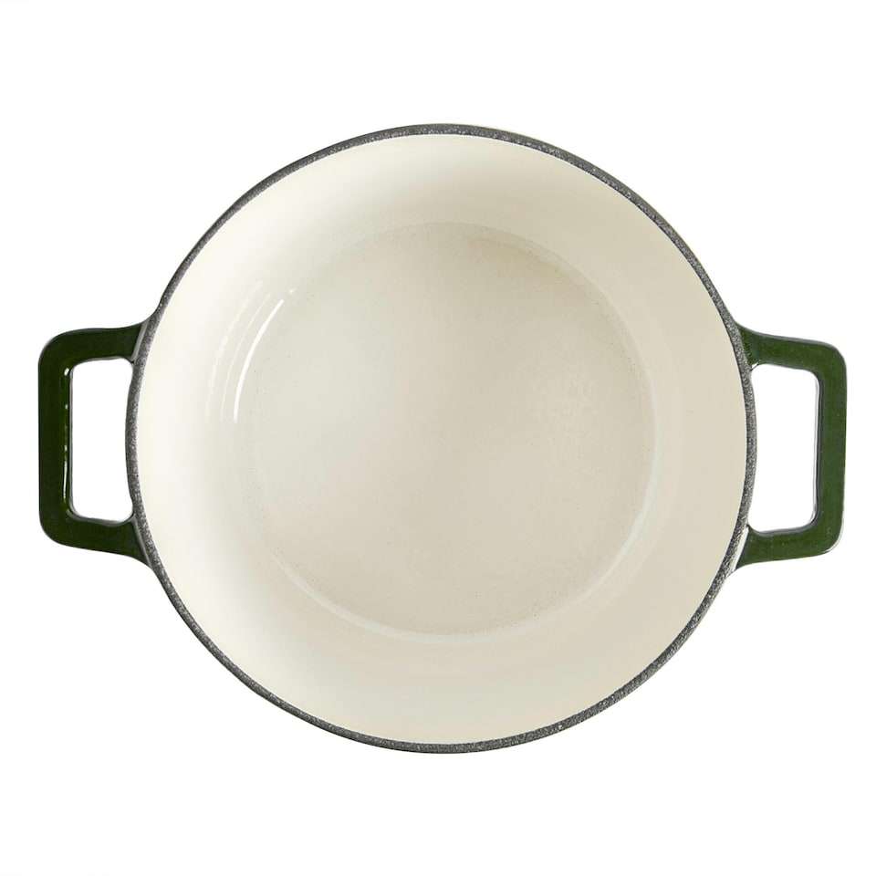 image 1 of Argon Tableware Round Cast Iron Casserole Dishes - 4.65L - Green - Pack of 2 | Green | Green | 2