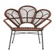 image 1 of Interiors by Premier Brown Natural Rattan Chair with Petal Designed Back, Rattan Dining Chair, Rattan Outdoor Chair for Garden Brown