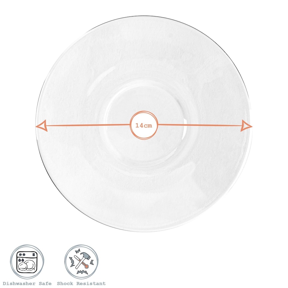 image 1 of Bormioli Rocco Bar Glass Cappuccino Saucers - 14cm - Pack of 6 | Clear | Clear