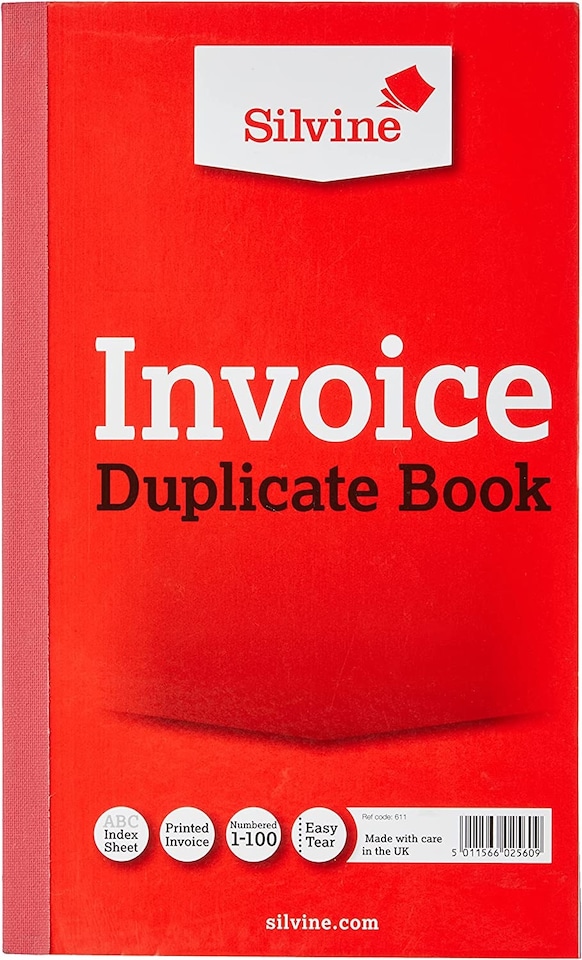 image 1 of Silvine Duplicate Invoice Book 210 x 127mm
