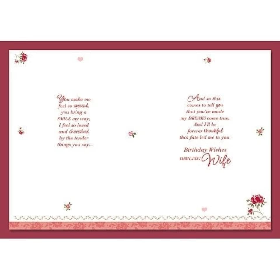 image 1 of For my Wonderful Wife Happy Birthday - Birthday Greetings Card