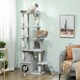 image 1 of PawHut Cat Tree, 170 cm Large Cat Tower with 7 Scratching Posts, 1 Tunnel, 2 Condos, 1 Hammock, 1 Perch, 1 Ramp, 3 Platforms, 2 Pompoms, Multi-Level Kitty House for Indoor Kittens, Light Grey