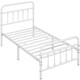 image 2 of Yaheetech 3ft Single Vintage Iron Platform Bed with High Headboard White