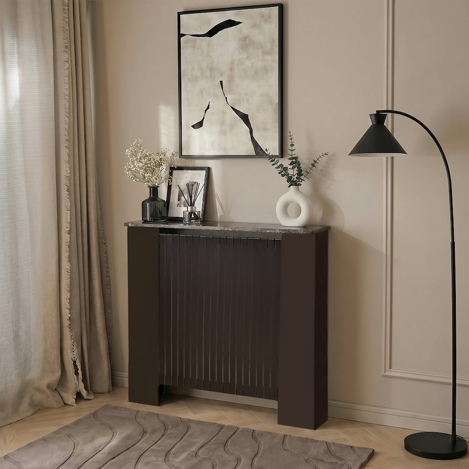 image 1 of OHS Ribbed Radiator Cover Slatted Engineered Wood - Small