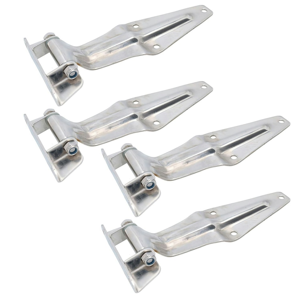 image 1 of 4 Pack 12" Stainless Steel Door Gate Strap Hinge Industrial Quality Heavy Duty Silver
