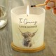image 5 of Personalised Highland Cow Frosted Glass Candle White
