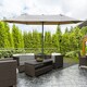 image 2 of Outsunny 4.6M Garden Patio Umbrella Canopy Parasol Sun Shade w/ Base Off White