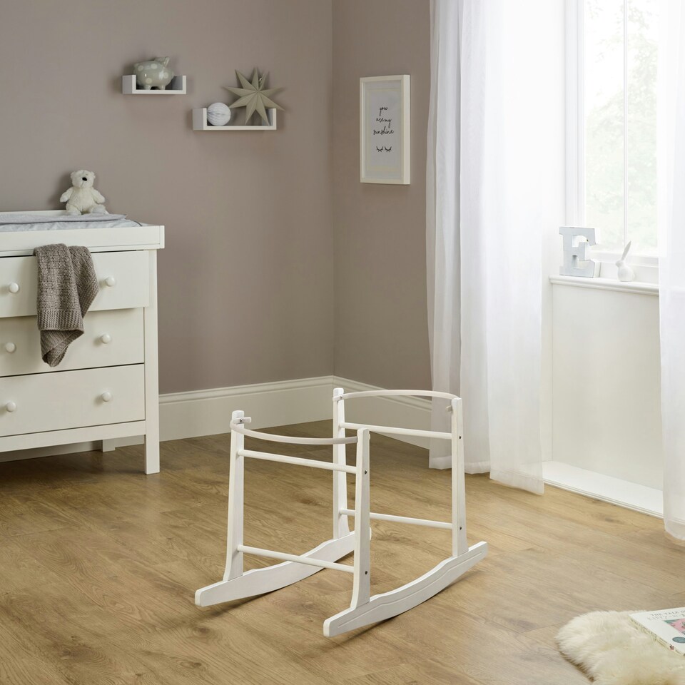 image 1 of Clair de Lune Wooden Rocking Stand - White