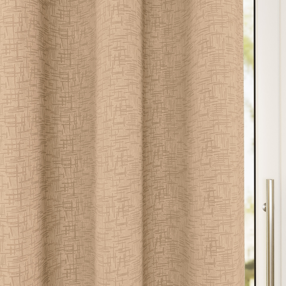 image 1 of Enhanced Living Vogue Latte Natural 66 x 90 inch (168x229cm) Eyelet Thermal Noise reducing Dim Out Curtains (PAIR)