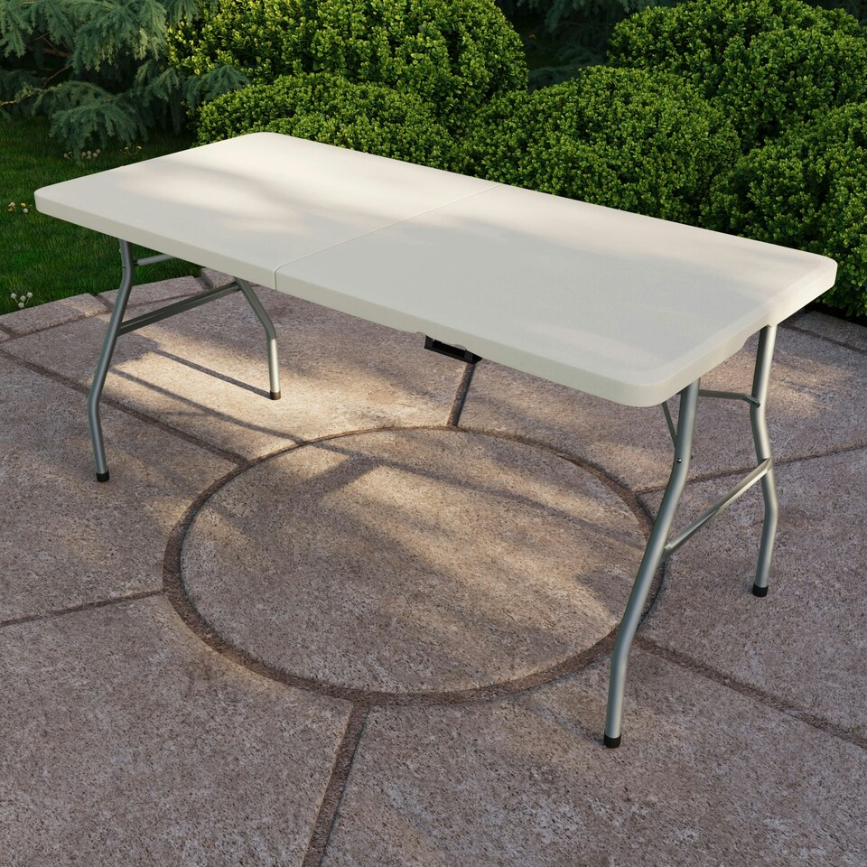 image 1 of Home Vida Folding Table, 5ft & Set of 2 Folding Chairs