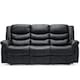 image 3 of Seattle 3 Seater Manual High Back Bonded Leather Recliner Sofa (Black)