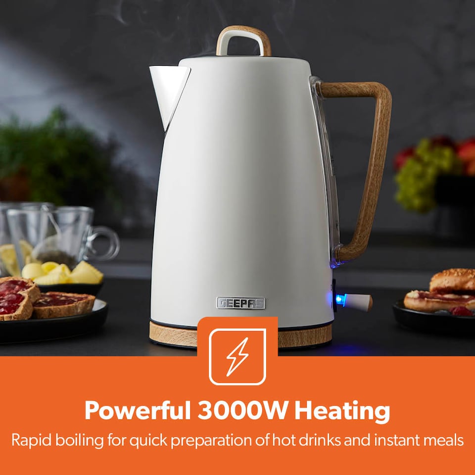 image 1 of GEEPAS NordiQ 1.7L Electric Kettle 3000W, Cream