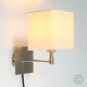 image 2 of ValueLights Sheldon Brushed Chrome Indoor Wall Light With Cream Shade