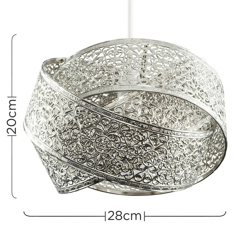 image 1 of ValueLights Hacienda Brushed Chrome Ceiling Pendant Shade