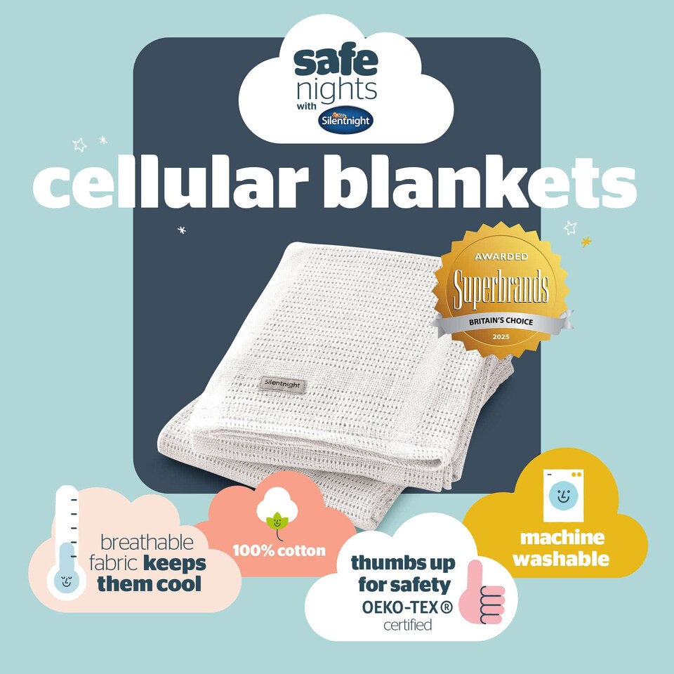 image 1 of Silentnight Safe Nights Cellular Blanket - 2 Pack
