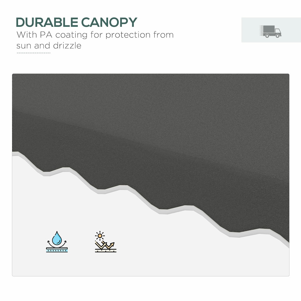 image 1 of Outsunny 2.5m Cantilever Garden Parasol Umbrella with Cross Base, Grey