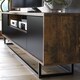 image 4 of TV Unit Sideboard Cabinet Storage Cabinet Oak Black Industrial Media Console 200cm