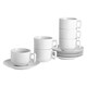 image 1 of Argon Tableware 48 Piece Classic White Stacking Teacup & Saucer Set - 200ml