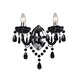 image 2 of Set of 2 Black Acrylic and Chrome Marie Therese Style 2 x 40W Wall Light | Black | Chrome | 2