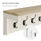 image 7 of VonHaus Coat Hooks Wall Mounted with Shelf and 7 Double Hooks Cream | One Size