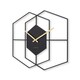 image 2 of Acctim Addison Large Wall Clock Quartz Hexagonal Geometric Painted Metal Matt Black 55cm Black