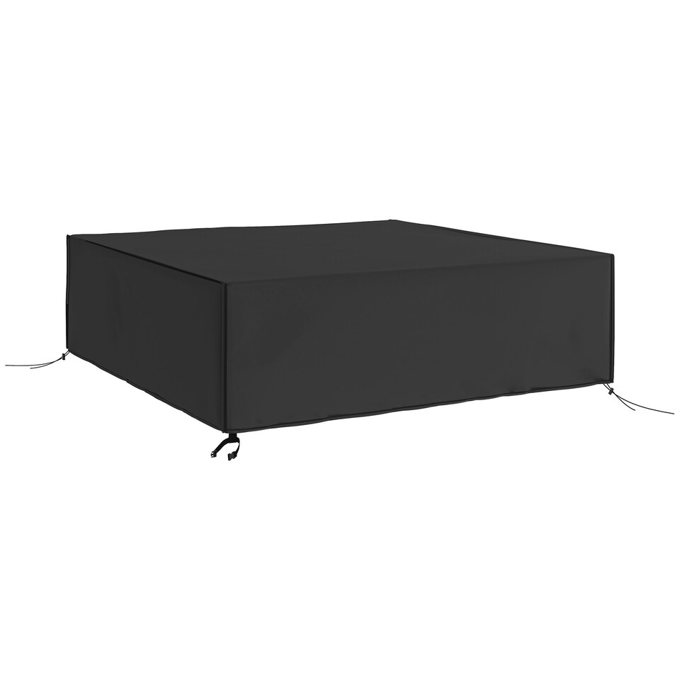 image 1 of Outsunny Large Garden Set Square Cover Outdoor Furniture Waterproof Resist Fade Black | Black
