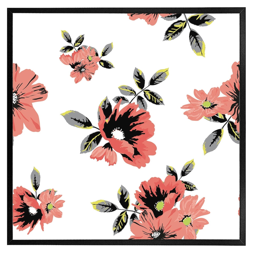 image 1 of Pink flowers (Picutre Frame) White | XL