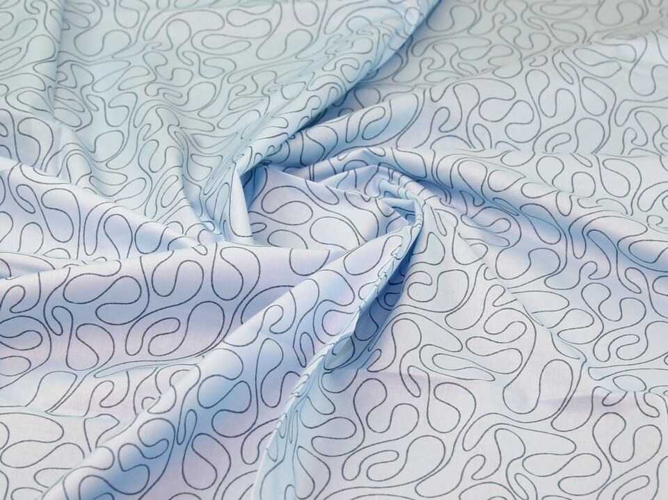 Blue 100% Cotton Fabric for Bag Making, Dressmaking, Quilting, 112cm / 44" Wide - per metre