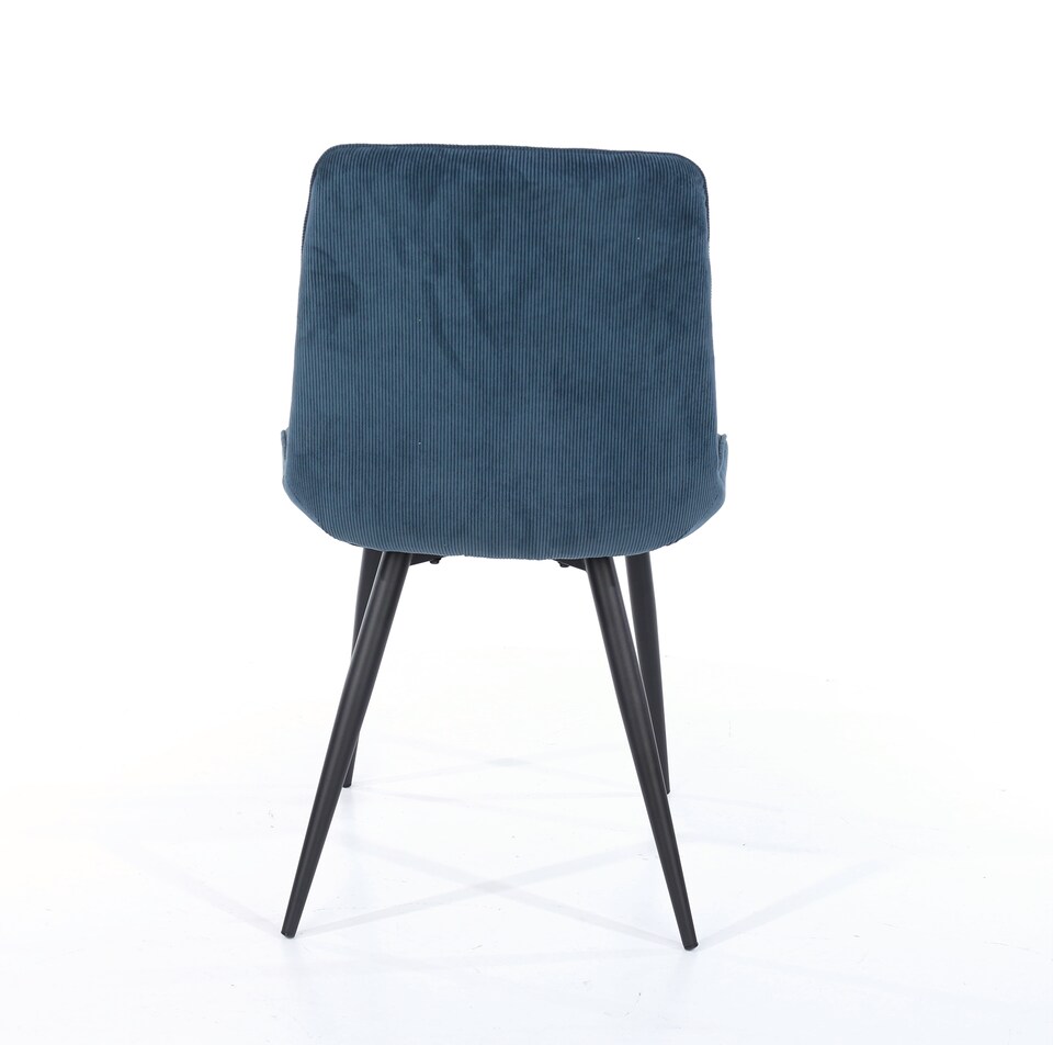 image 1 of Aspen White 100cm Round Dining Table with 4 Diamond Stitch Upholstered Fabric Chairs - Modern Dining Set | Blue | Blue | One Size | 1