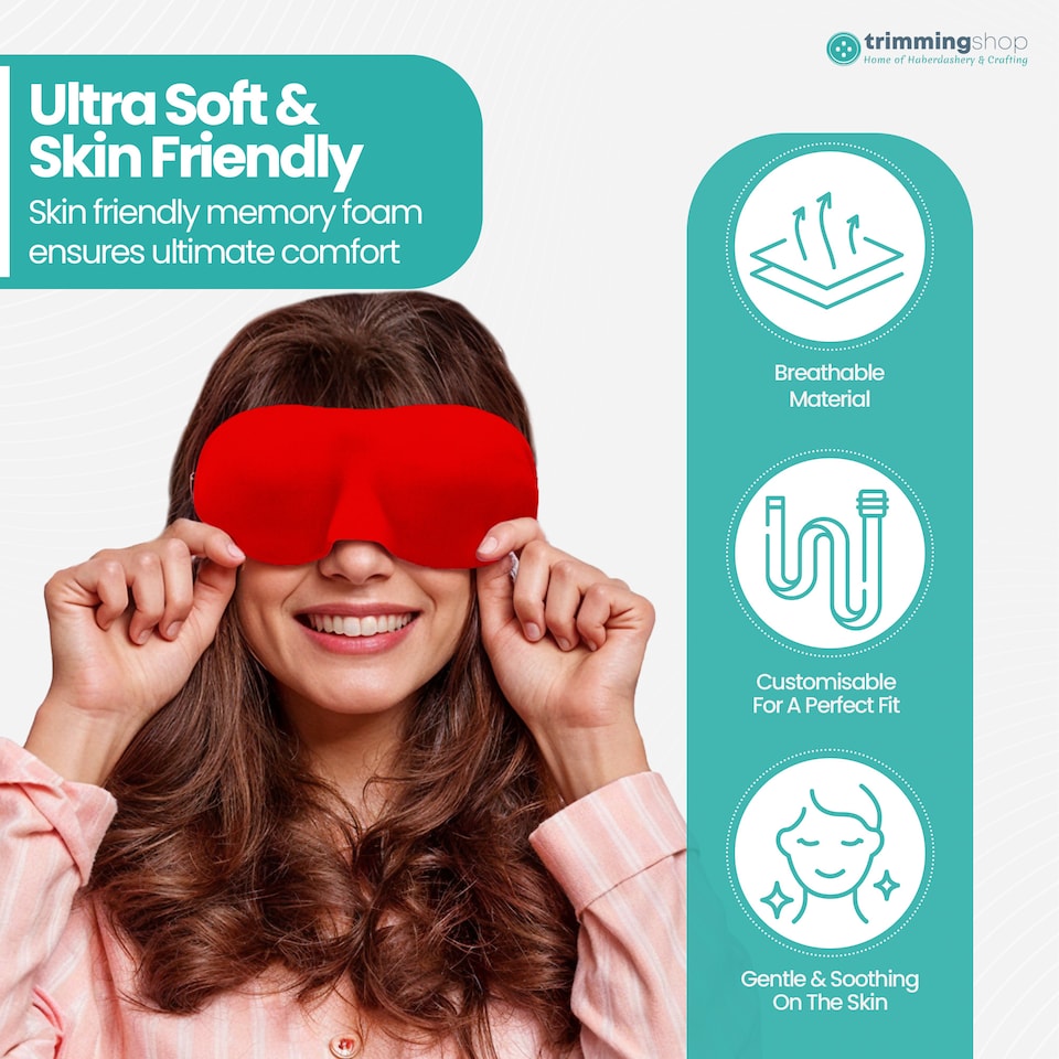 image 1 of 3D Sleep Eye Mask with Adjustable Strap Luxury Blindfold Sleep Mask