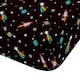 image 3 of Catherine Lansfield Rainbow Rockets Fitted Sheet Black | Black | Double