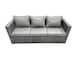 image 4 of Fimous Outdoor Rattan Garden Furniture Set 8 Seater Patio Lounge Sofa Set with Square Coffee Table 2 Side Tables 2 Big Footstools Dark Grey Mixed