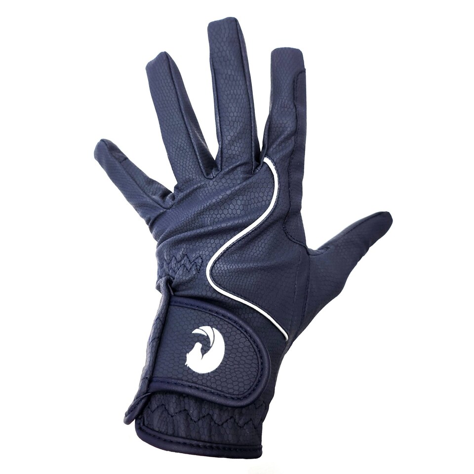 image 1 of Coco Equestrian Blue (M) Ladies Synthetic Leather Horse Riding Gloves | Blue