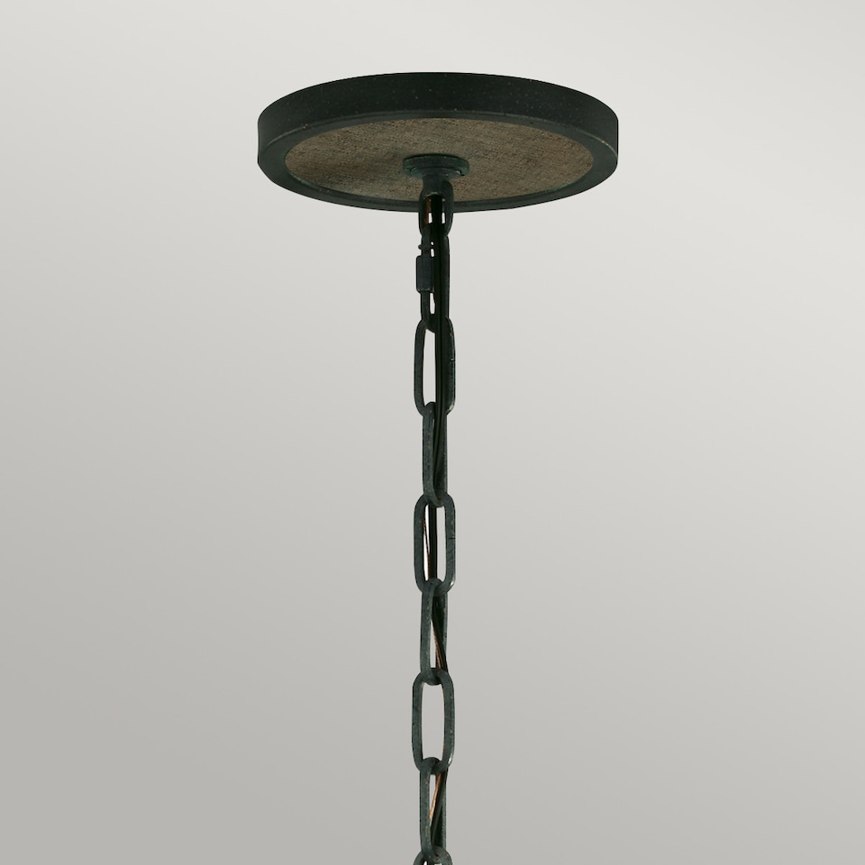 image 1 of Allier 4 Light Spherical Cage Ceiling Pendant Dark Wood, Antique iron, E14