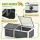 image 9 of PawHut Wooden Tortoise House, Small Pet Reptile with Hide Shelter Den and Run