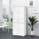 image 2 of HOMCOM 184cm Tall Kitchen Cupboard, Freestanding Kitchen Pantry Storage Cabinet with 4 Doors, 3 Adjustable Shelves, Drawer, Anti-tipping Device, Sideboard Organiser for Dining Room, Living Room, White