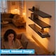 image 4 of Harbour Housewares 100cm Floating Wall Shelf - Photo Gallery Bookshelf Wall Shelves for Storage & Display | White | White | 3