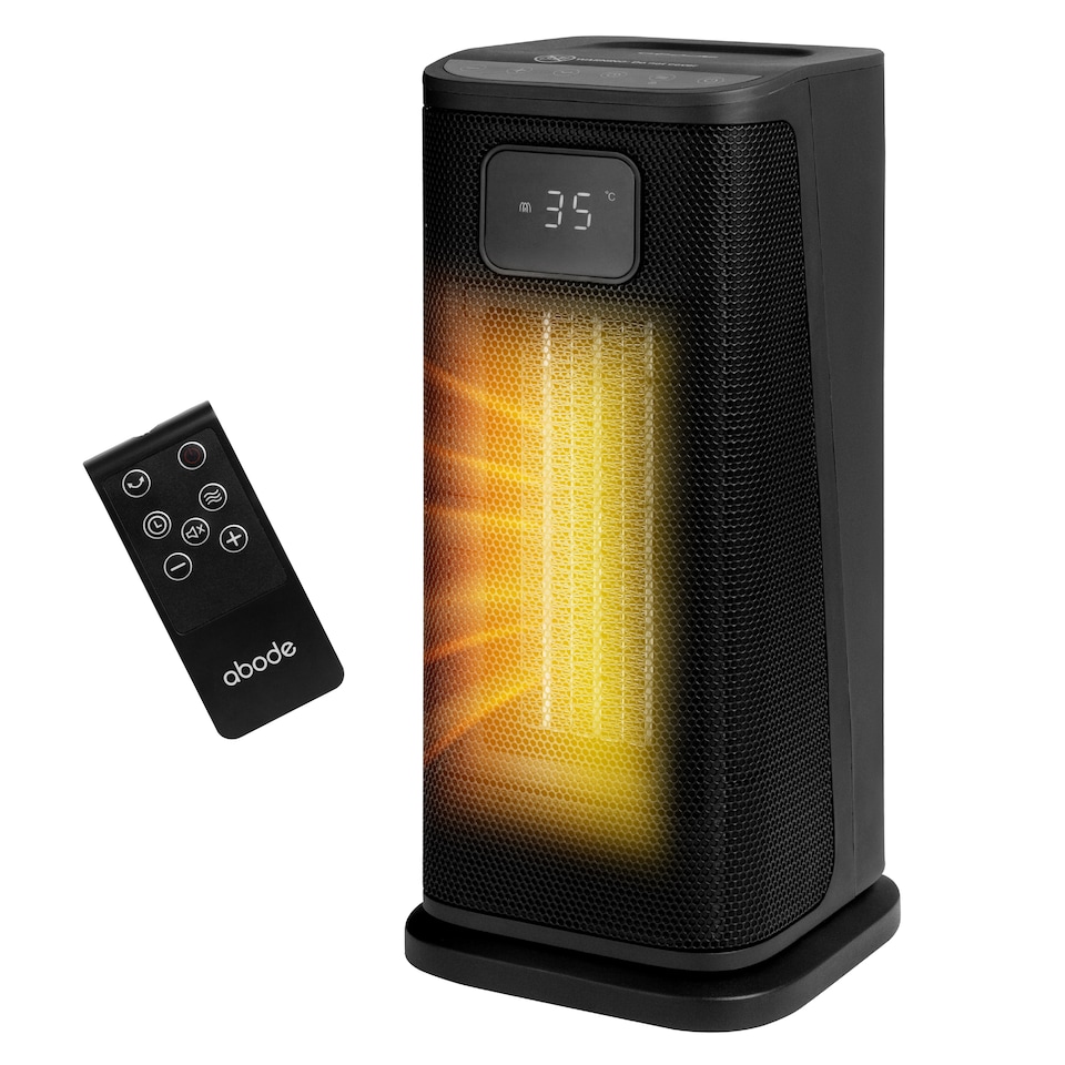 image 1 of Abode ACTH2005 Electric Heater 2000W Ceramic Tower Heater Digital Black
