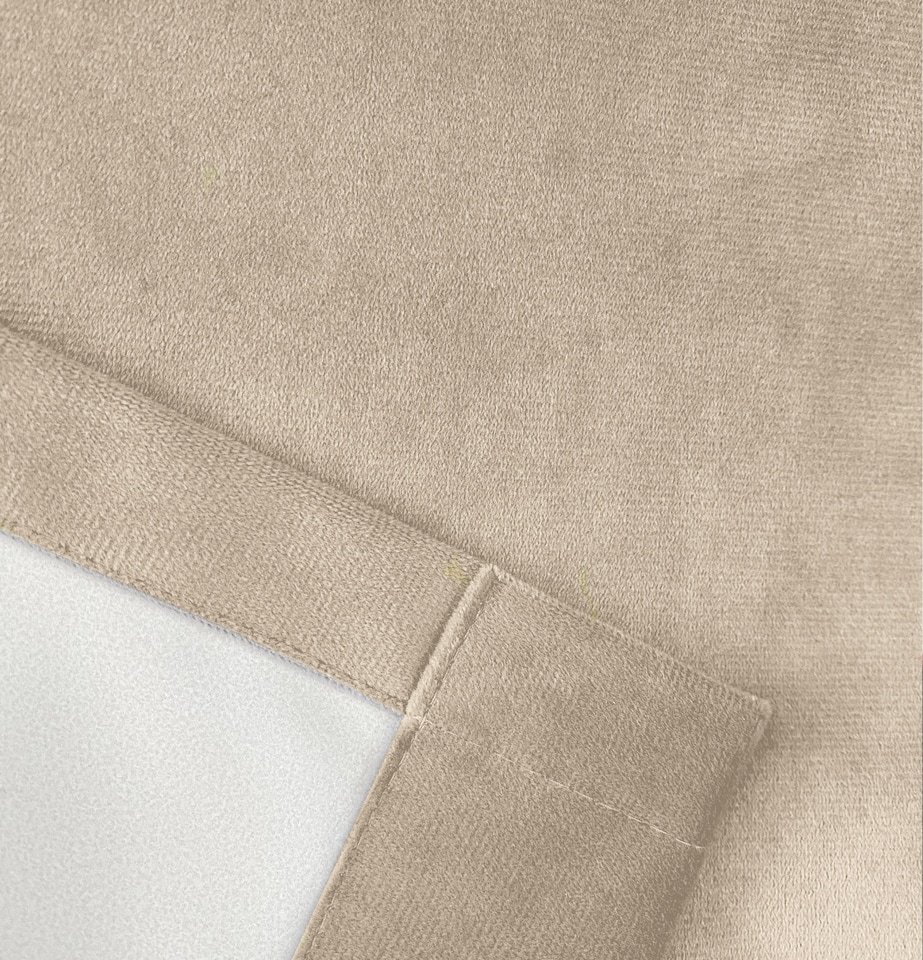image 1 of Cream Velvet, Supersoft, Blackout, Thermal (SINGLE) Door Curtain with Tape Top - 66 x 84 inch (168x214cm) | Cream | Cream | 1