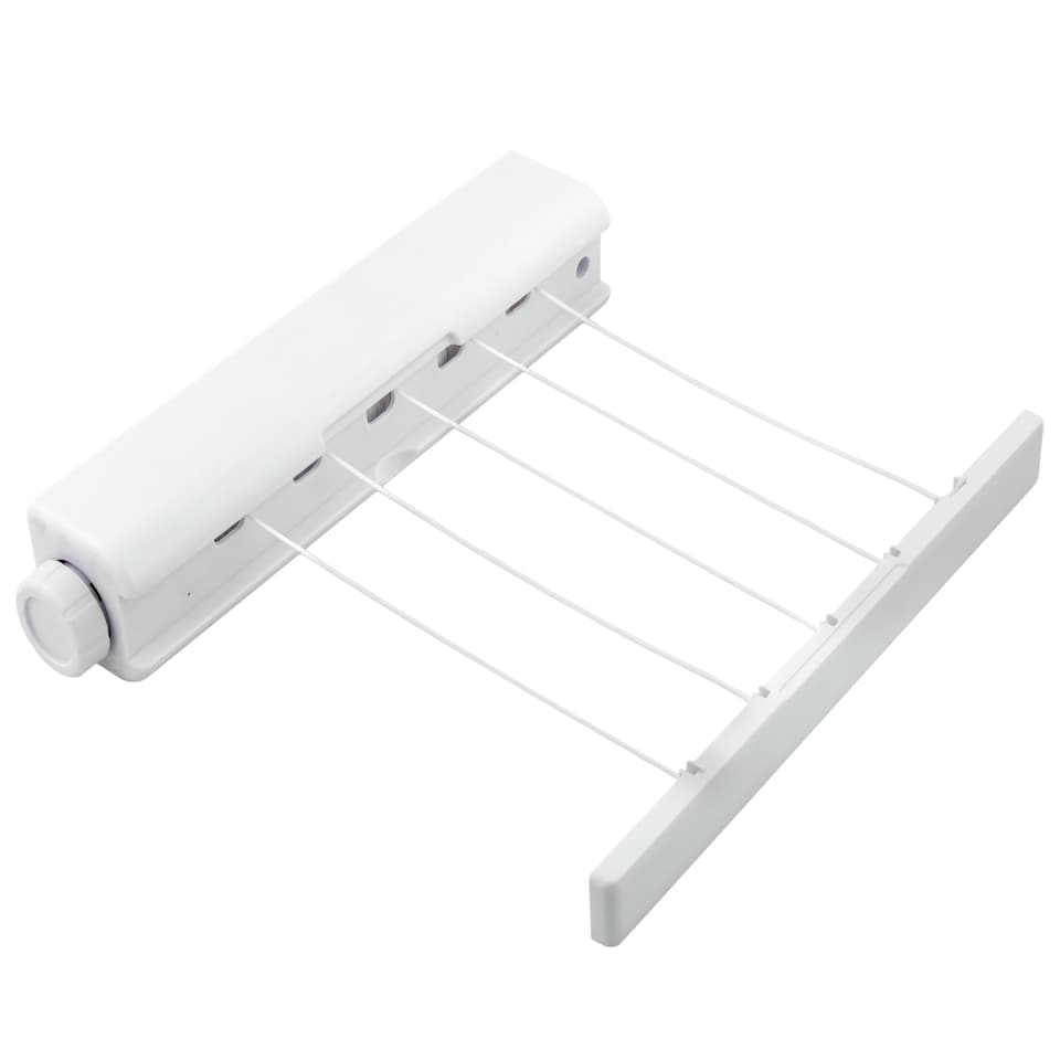 image 1 of KCT 5 Line Retractable Clothes Airer - 18m Drying Area White