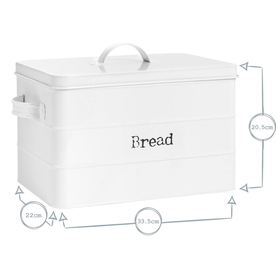 image 1 of Harbour Housewares 4 Piece Vintage Metal Kitchen Canisters Set - White