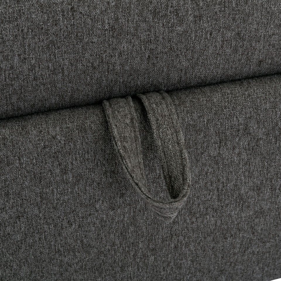 image 1 of Hudson 1-Seater Sofa Bed Linen Fabric with Cup Holders (Grey)