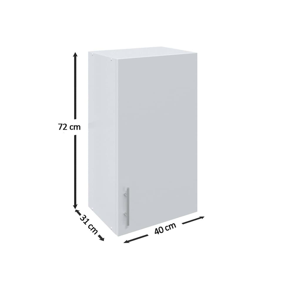 image 1 of JD Greta Kitchen Wall Unit 400mm Storage Cabinet With Doors and Shelf 40cm - Grey Matt