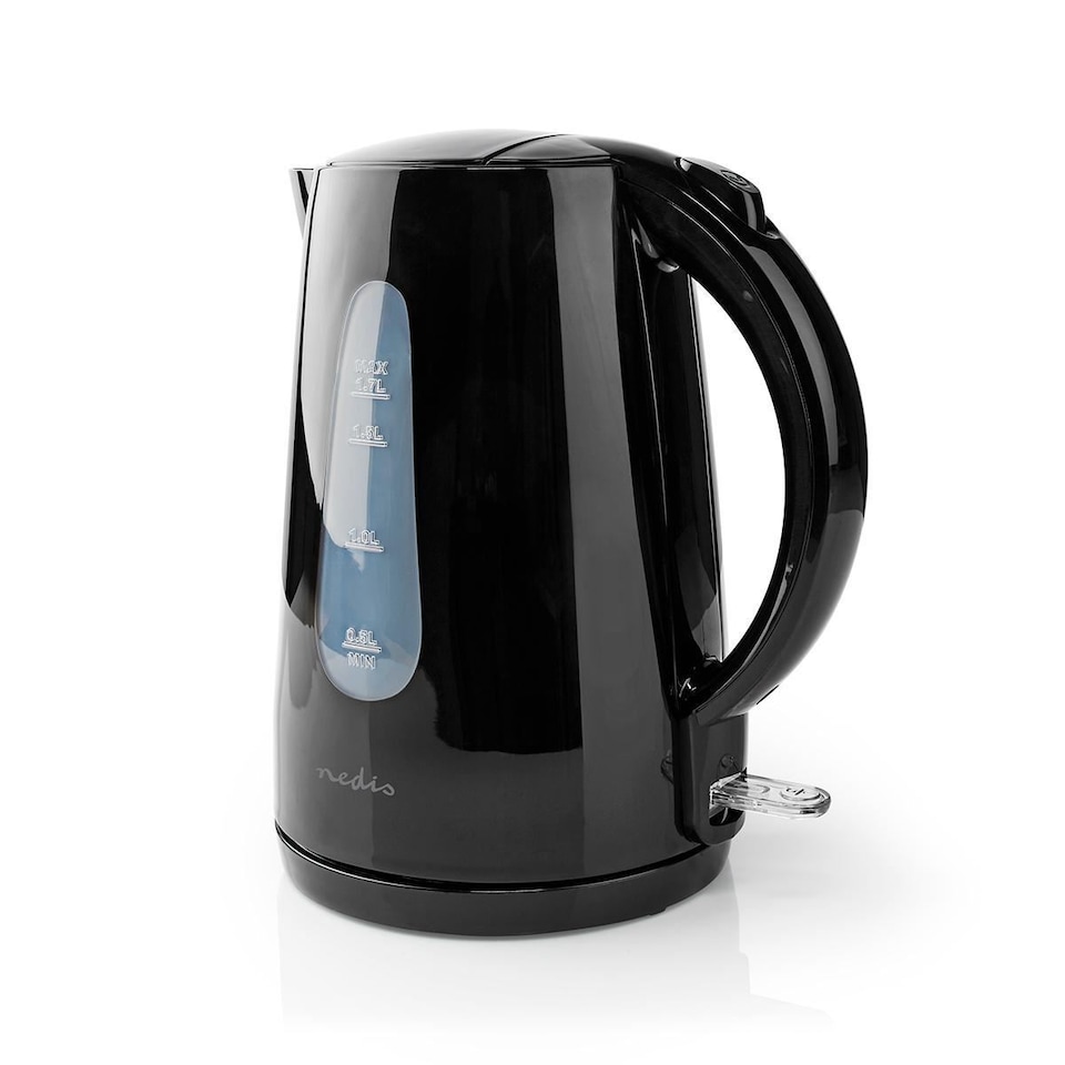 image 1 of Nedis 1.7L Electric Kettle with Quick Boil Time, Boil-Dry Protection, 360 Degree Cordless Base, 2200W - Black