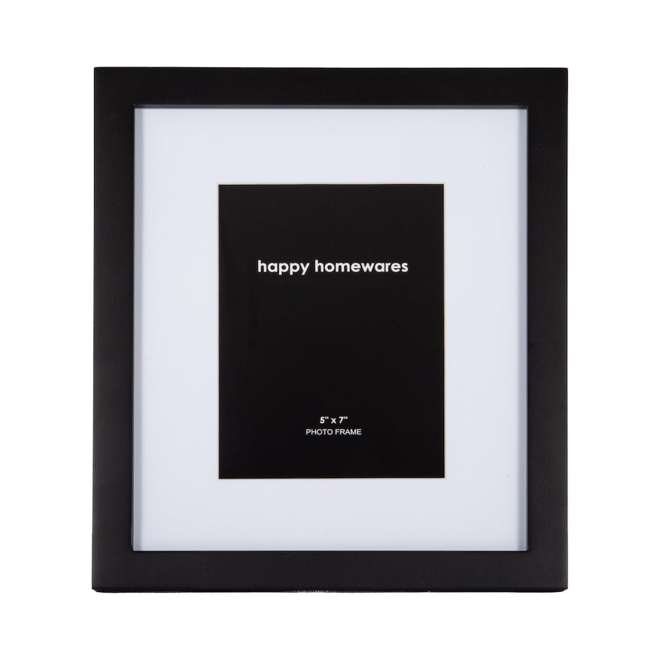 image 1 of Classic Designer Mat Black MDF 5x7 Picture Frame for Free Standing or Wall Hung | Black | 5" x 7"