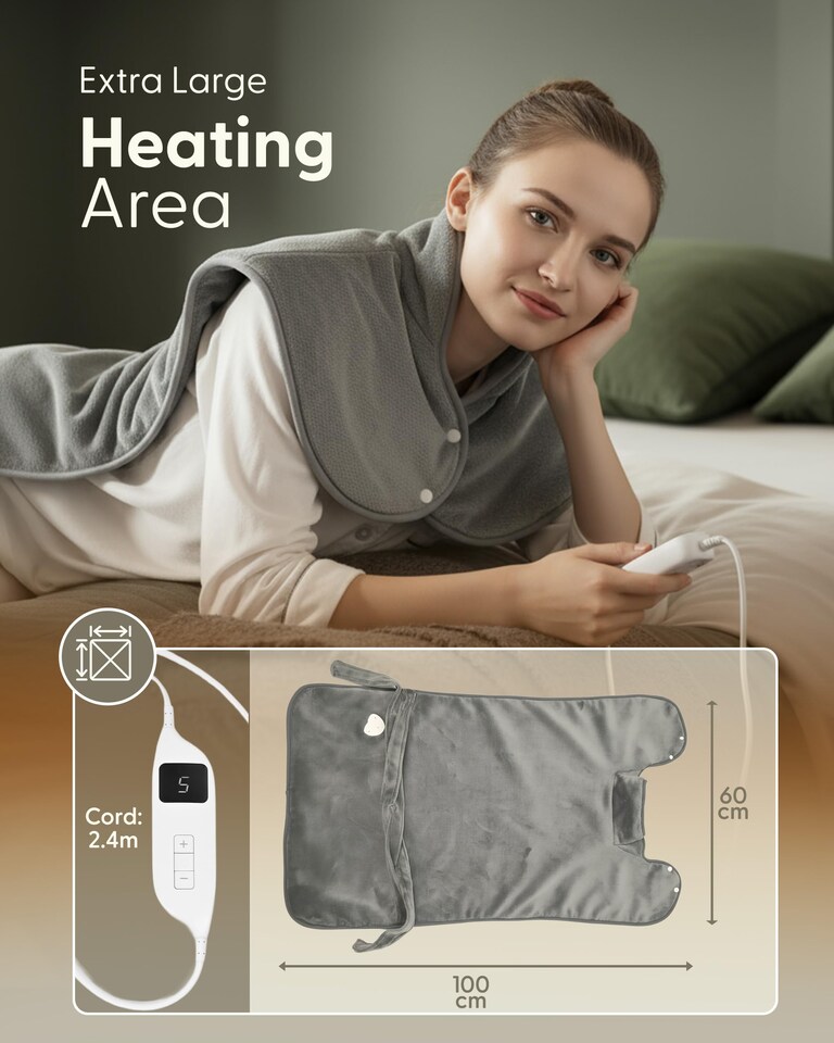 image 1 of Keplin Electric Heating Pad Cosy Flannel with 9 Heat Settings and 3 Timer Modes