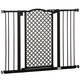 image 1 of PawHut 74-105cm Pet Safety Gate, Pressure Fit Stair with Double Locking - Black