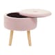 image 2 of Interiors By Premier Stylish Pink Velvet Stool, Durable Kitchen Bar Stool For Bedroom, Versatile Design Bar Stool For Guests
