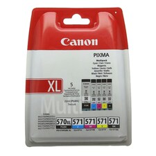 2x Canon PGI570XL Black Ink Cartridges Multi | Set of 5 Canon PGI570XL CLI571 Original Ink Cartridges